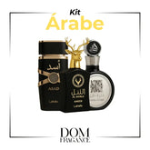 KIT ÁRABE - 3 Perfumes Masculinos Árabes (100ml cada) - Asad Lattafa | Fakhar Black | Al Noble (QUEIMA DE ESTOQUE)